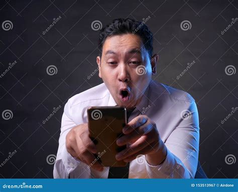 Shocked Happy Man Looking at Smart Phone Stock Image - Image of ...