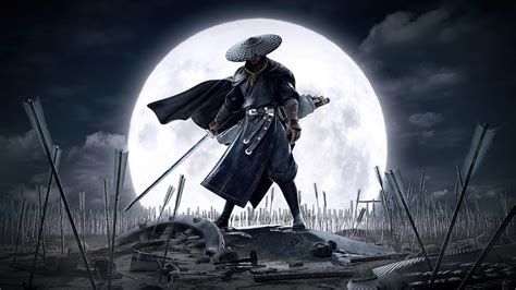 Fantasy, Samurai, Warrior, Sword, Moon, HD wallpaper | Peakpx