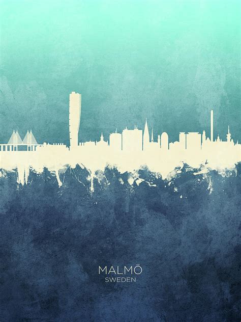 Malmo Sweden Skyline Digital Art by Michael Tompsett - Fine Art America