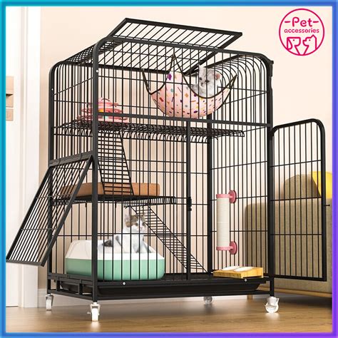 Heavy duty cat cage with wheels easy assembles sturdy pet 2/3 layer cage | Shopee Philippines