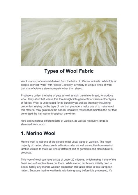 Types of Wool Fabric by Altairega - Issuu