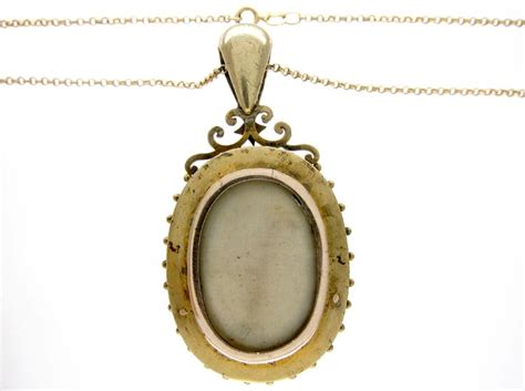 Victorian Emerald & Pearl Gold Locket Pendant - The Antique Jewellery Company