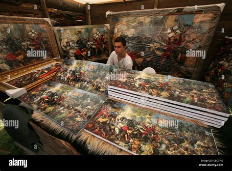 Copies of the painting The Battle of Grunwald by Jan Matejko during the ...