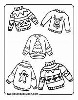 7 Free Cute Christmas Ugly Sweater Coloring Pages sketch template