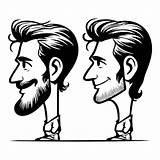 Caricature Of A Guy With sideburns  Premium AI Generated Vector sketch template
