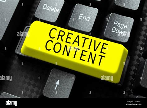 Writing displaying text Creative Content. Business approach fiction or poetry which displays ...