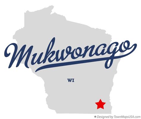 Map of Mukwonago, WI, Wisconsin