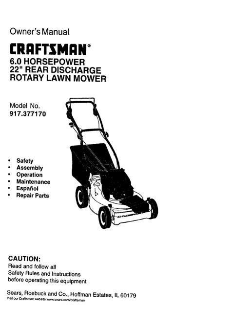 Craftsman Mower Manual | PDF | Lawn Mower | Mower