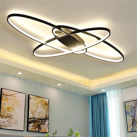 Dimmable Oval LED Modern /Comtemporary Alumilium Ceiling Light Flush Mount Lamp for Living Room ...