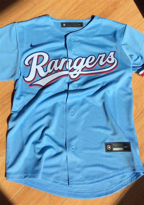 Nike Texas Rangers Youth Light Blue 2020 Alternate Jersey | Baseball ...