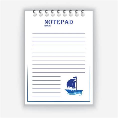 Template for notepad. Objects on the marine theme. Drawn elements ...