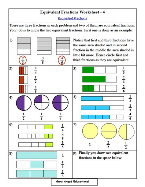 Math Worksheets Grades 1-6 : Printable 4Th Grade Multiplication | 4Th Grade Equivalent Fractions ...