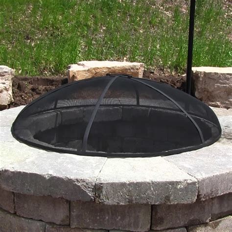 Sunnydaze Outdoor Fire Pit Spark Screen Cover, Round Heavy-Duty Steel Mesh Lid, 36-Inch ...