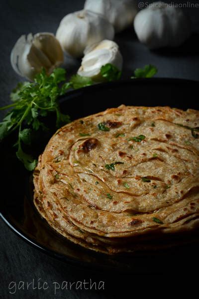 Garlic Paratha - Garlic Lacha Paratha — Spiceindiaonline