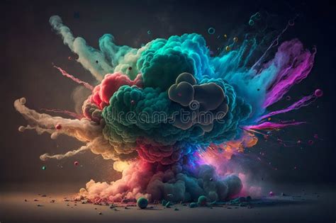 Illustration of the Colorful Powder Explosion Stock Illustration ...