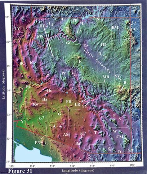 Topographic map of Arizona, GEOLOGICAL HISTORY OF THE SOUTHWEST