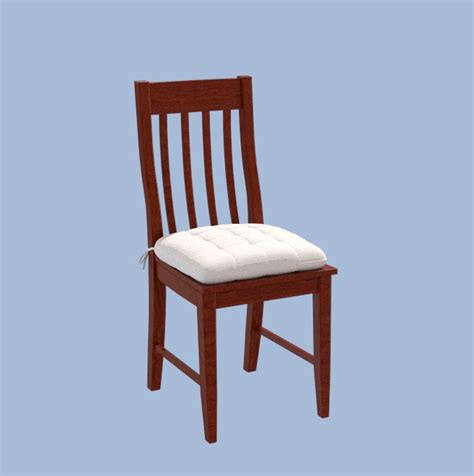 wooden chair cushion 3d obj