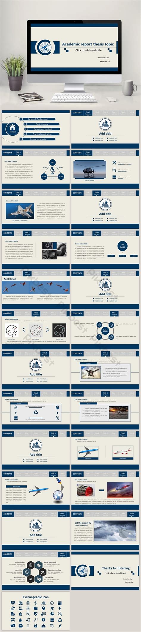 Blue Flat Education Academic Report PPT Template PowerPoint | PPTX ...