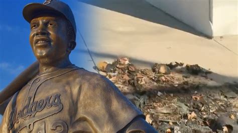 Jackie Robinson Statue Stolen From Kansas Park Found Broken, Burned in Park Trash Can | www ...