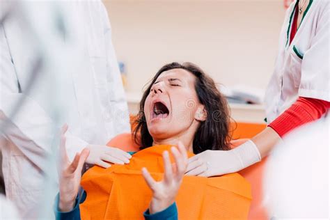 Patient Screaming At The Dentist Stock Image - Image of teeth, hygiene ...