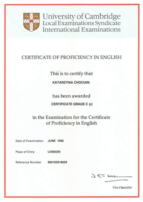 Certificate of Proficiency in English-University of Cambridge