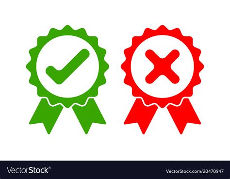 Approved and rejected icon Royalty Free Vector Image