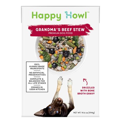 HAPPY HOWL Grandma's Beef Stew 100% Human-Grade Dog Food, 14.6 OZ