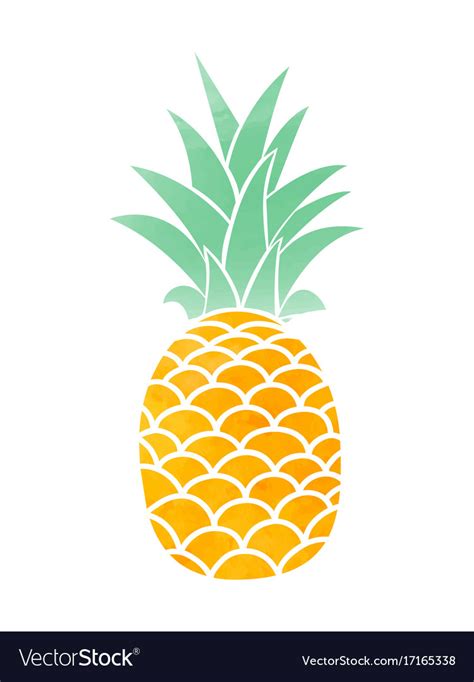 Watercolor pineapple symbol Royalty Free Vector Image