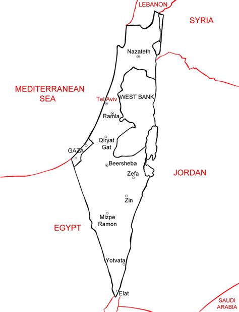 Israel Map Coloring Page Coloring Pages