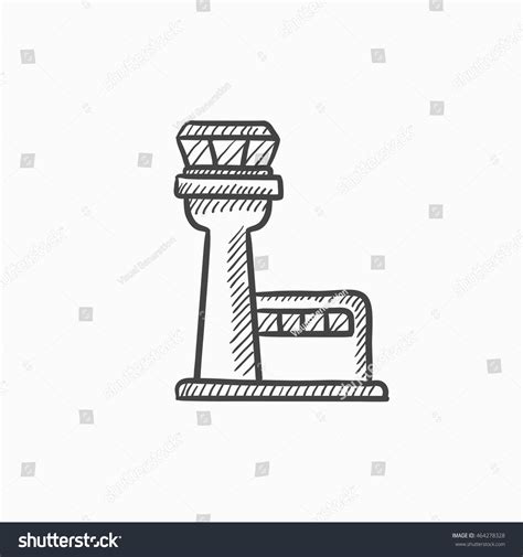 Flight Control Tower Vector Sketch Icon: เวกเตอร์สต็อก (ปลอดค่า ...