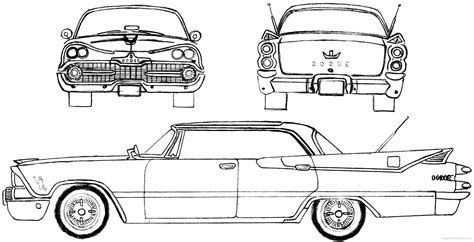 Blueprints > Cars > Dodge > Dodge Custom Royal Lancer 4-Door Hardtop (1959) | Lowrider drawings ...