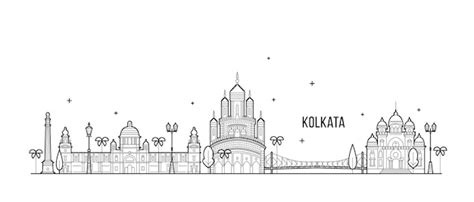 Premium Vector | Vector illustration of Kolkata skyline in West Bengal ...