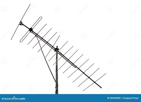 Analog TV Antenna on a White Background Stock Photo - Image of isolated ...