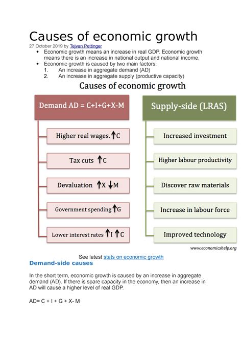 Causes of economic growth - Economic growth means there is an increase ...