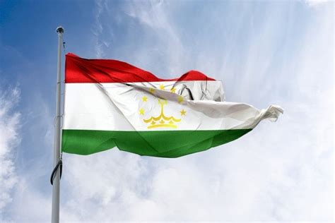 Tajikistan flag waving in the wind