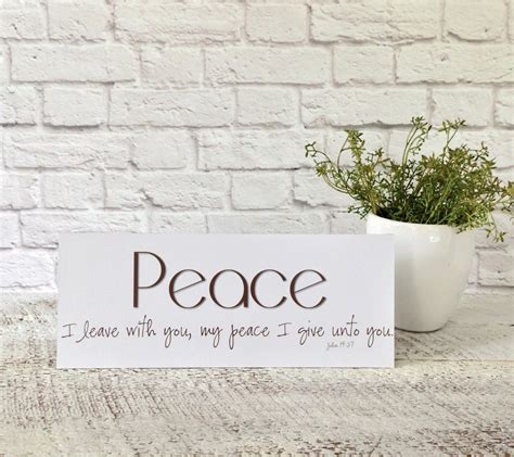 Peace I Leave With You Bible Verse Sign Bible Verse Plaque