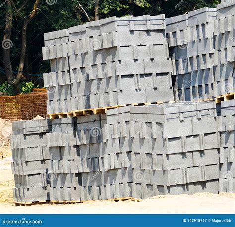 Concrete Construction Materials Outdoors Stock Image - Image of materials, site: 147915797