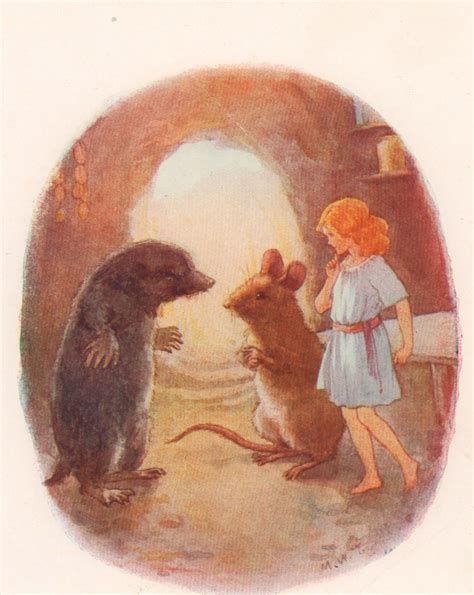 Thumbelina Mouse Mole Fairy Tales c1920 Margaret Tarrant Vintage Matted Print | Fairy tales ...