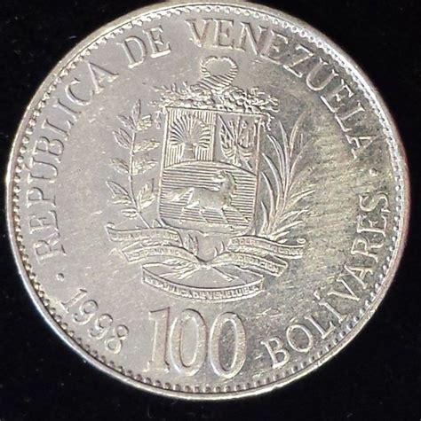 Venezuela 100 Bolivares 1998 Great Detail Simon Bolivar Liberatador ...