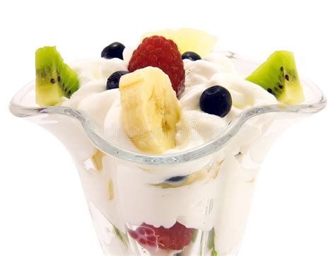 Fresh Fruit Salad with Whipped Cream Stock Image - Image of enjoy, cream: 10089219