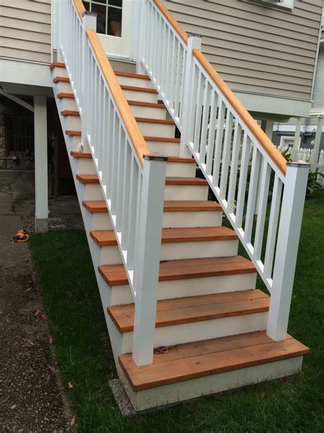 Classic Wood and White Exterior Steps