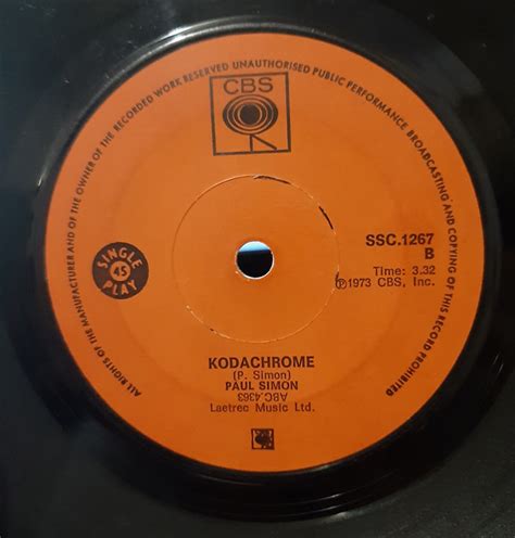 Paul Simon – Kodachrome (1973, Vinyl) - Discogs