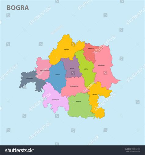 Bogra District Map Bangladesh Stock Vector (Royalty Free) 1748162903 ...