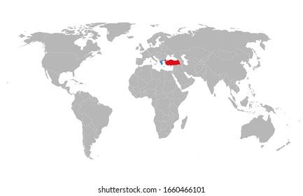 Turkey Greece Map Highlighted On World Stock Vector (Royalty Free) 1660466101 | Shutterstock