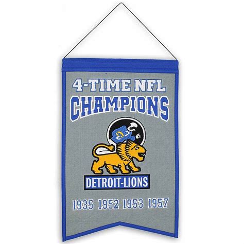 Detroit Lions NFL Champions Wool Banner - Vintage Detroit Collection