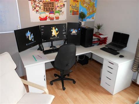 IKEA Battlestation | Ikea corner desk, Ikea white corner desk, Ikea gaming desk