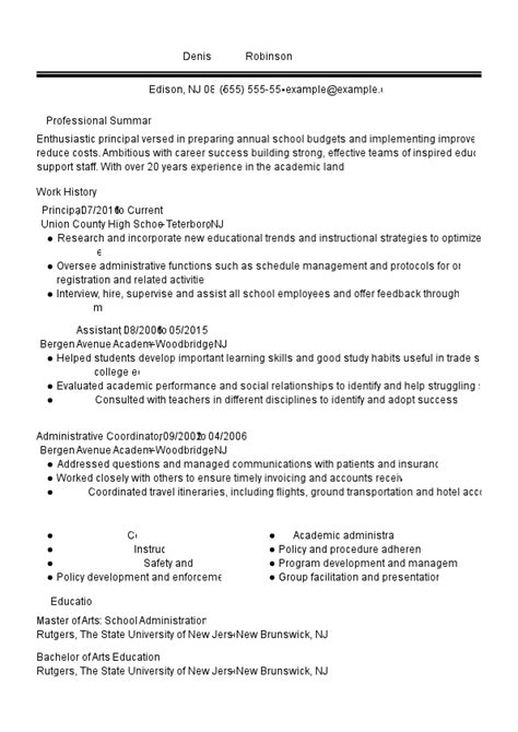 Professional Education Resume Examples