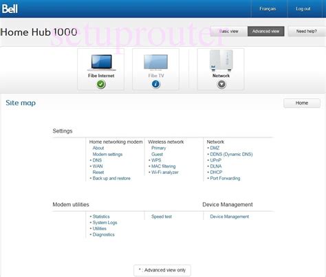 Bell Home Hub 1000 Login Instructions