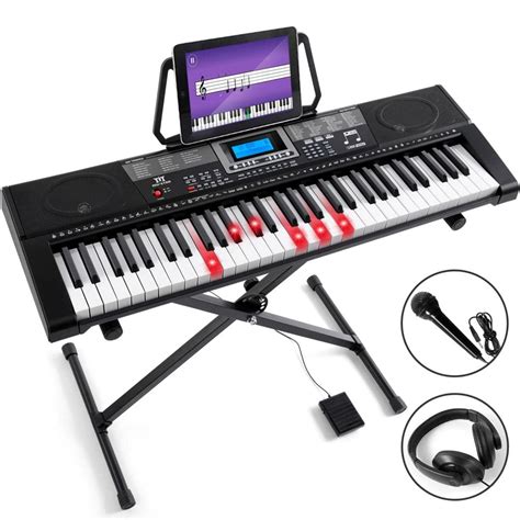 MUSTAR 61 Key Piano Keyboard, Learning Keyboard Piano with Light Up Keys, Electric Piano ...