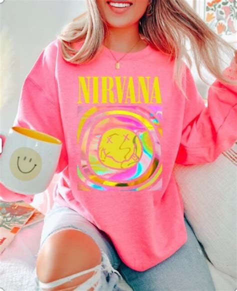 Nirvana Preppy Sweatshirt, Oversized Sweatshirt,preppy Crewneck, Summer Hoodie,sunset Sweatshirt ...